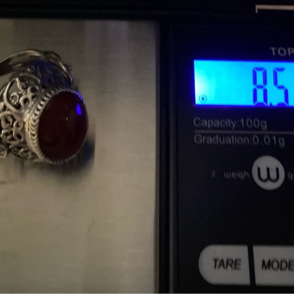VTG Victorian Style Sterling and Carnelian Ring (Final Price) - Picture 8 of 9